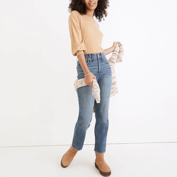MADEWELL- The Perfect Vintage Jean in Belbury Wash Straight Leg Mom Jeans Denim - Picture 1 of 10